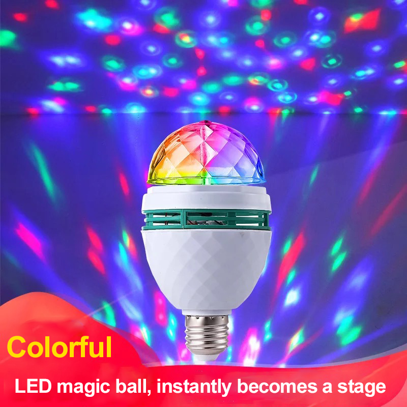 B22 E27 RGB LED Light Bulb Rotating Stage KTV Party Magic Lamp DJ Disco Bulbs