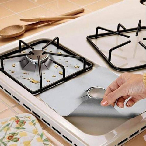 2/4 Pcs Oil-proof Gas Stove Surface Reusable Cleaning Protection Pad High Temperature Resistant Stove Burner Cover Pad Protector ► Photo 1/6