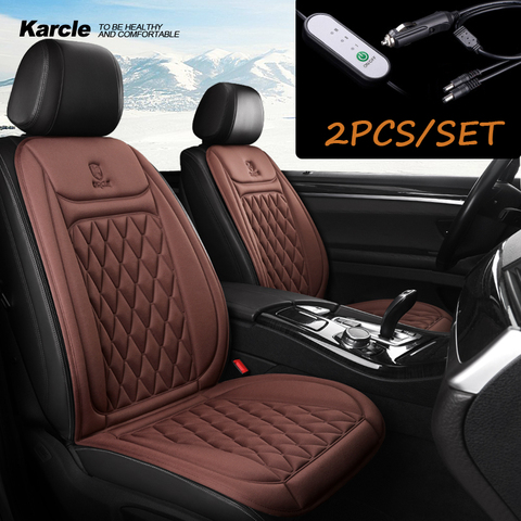 Karcle 2Pcs Heated Seat Cushion Cover 12V-24V Truck Seat Heater Protector Heating Pad Fit for Auto Supplies Home Office ► Photo 1/6