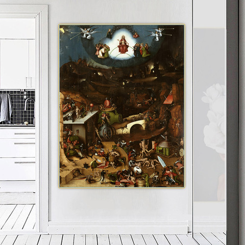 Citon Hieronymus Bosch《The Last Judgment》Canvas Art Oil Painting Artwork Poster Picture Wall Background Decor Home Decoration ► Photo 1/5
