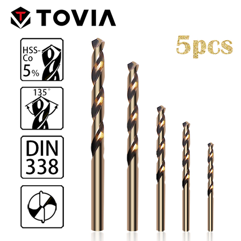 TOVIA 1.5-5mm HSS Cobalt Drill Set Micro Drill Bit Set For Metal Hardened Steel Mini Drill Set HSS M35 Self Centering Drill Bit ► Photo 1/6