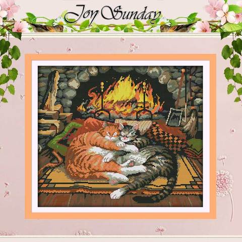 Sleeping Cat Patterns Counted Cross Stitch 11CT Printed 14CT Cross Stitch Sets Animals Cross Stitch Kits Embroidery Needlework ► Photo 1/6