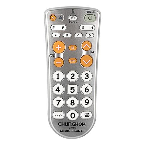 1pcs Combinational Universal Learning Remote Control Controller Chunghop L108E For TV/SAT/DVD/CBL/DVB-T/AUX Big Button Copy ► Photo 1/6