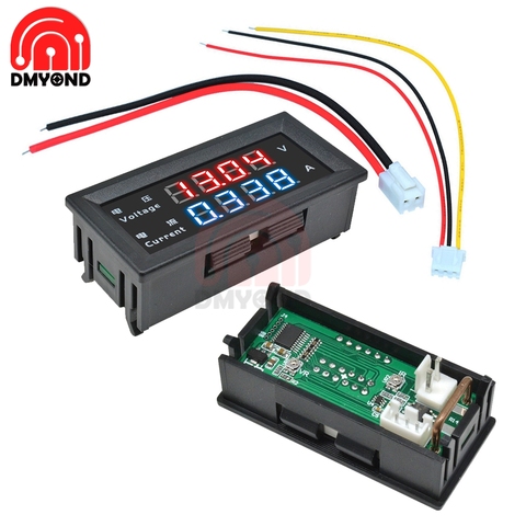 M4430 Mini Digital Voltmeter Ammeter DC 100V 10A Panel Amp Volt Voltage Current Meter Tester Detector Dual LED Display Auto Car ► Photo 1/6