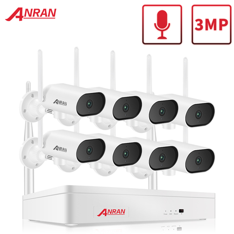 ANRAN 3MP WiFi Surveillance Pan & Tilt Camera System Wireless Security Camera 8CH NVR cctv Video Kit Night Vision Outdoor Camera ► Photo 1/6