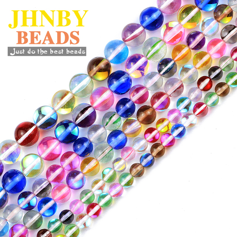 JHNBY Mix-color Labradorite Spectrolite Natural ShimmerStone 6/8/10MM Round Spacers Loose beads for Jewelry making bracelets DIY ► Photo 1/6