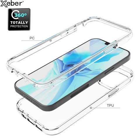 Full Body 360 Front Back Phone Case For iPhone 11 12 Pro Max 6S 6 8 7 Plus 5 SE 2 12Mini Transparent Shockproof Soft Hard Cover ► Photo 1/6