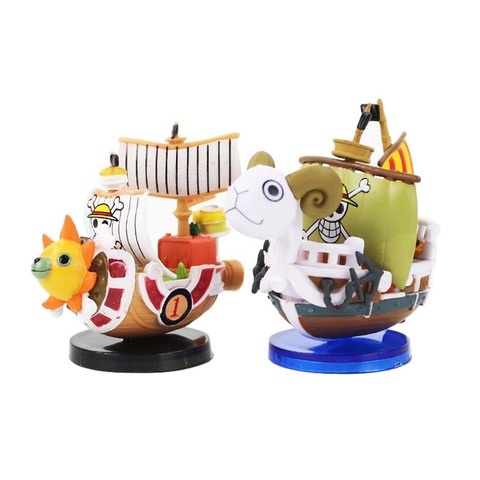 6-7cm 2Styles One Piece Going Merry Thousand Sunny Pirate Boat Model Mini Figure Ship Collectible Doll Anime Model Toy ► Photo 1/6