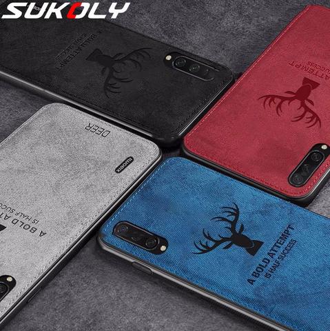 Fabric Deer Cloth TPU Case For For Xiaomi Mi A3 lite 9 Lite Note 10 Pro Redmi Note 8 T 8A7 6 5 Pro 7A 6A Shockproof Cover Fundas ► Photo 1/6