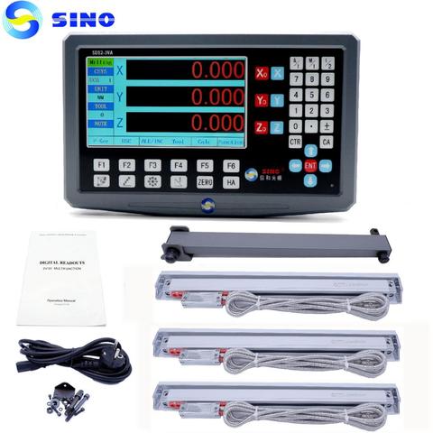 SINO SDS2-3VA 3 Axis LCD Digital Readout DRO Kit And 3 Pieces KA-300 Glass Linear Scale Encoders For Lathe Grinder Millilling ► Photo 1/6
