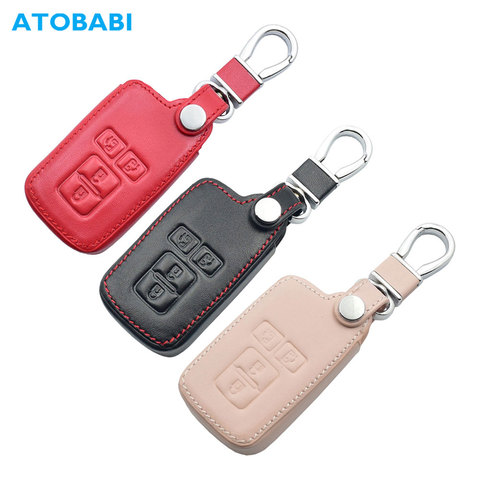Leather Car Key Case For Toyota Sienta Noah Voxy Esquire VELLFIRE Alphard 4 Buttons Remote Fob Cover Keychain Bag Auto Accessory ► Photo 1/6