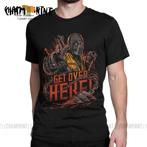 Scorpion Get Over Here Mortal Kombat 11 T Shirts New Print Popular Fighting Game T-Shirt Men Humor Cotton Tees Classic Tops ► Photo 1/6