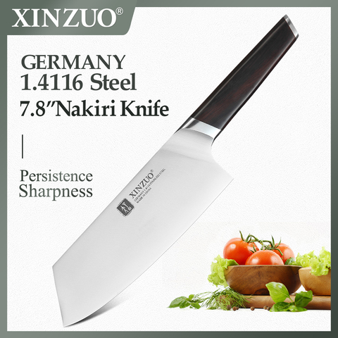 XINZUO 7.8'' Kitchen Knife Stainless Steel DIN 1.4116 Nakirir Knives High Quality New Vegetable Chopping Meat Knife Ebony Handle ► Photo 1/6