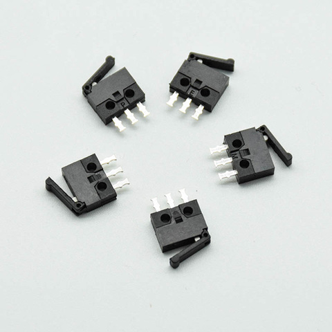 5pcs/lot black small/micro switch camera switch reset detection stroke limit miniature 3-foot straight foot handle mini ► Photo 1/4