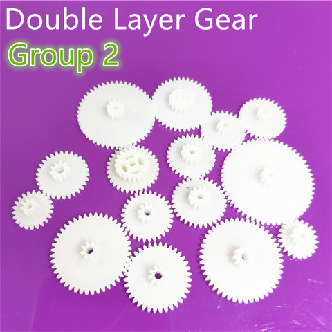 All kinds M0.5 Plastic Teeth Double Layer Gears Reduction Gear Group 2 Deck DIY Toy Robot Car Helicopter Parts Dropshipping ► Photo 1/1