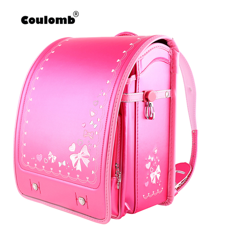 Coulomb Children School Bag Girls Kid Orthopedic Backpack School Students Bookbags Japan PU Randoseru Baby Bags 2022 New Style ► Photo 1/6