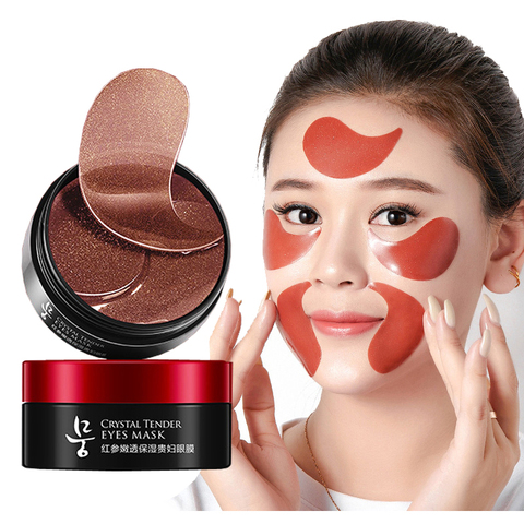 Collagen Eye Patch For Ginseng 60PCS Hydrating Hydrogel Anti Aging Care Eyes Mask Under Korea Gel Patches Remove Dark Circles Q ► Photo 1/6