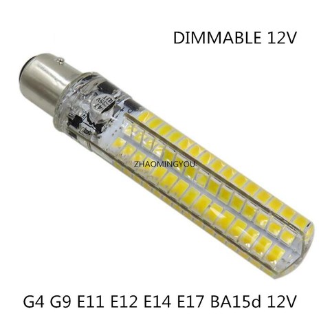 SMD 5730 12W Super bright silicone LED light Dimmable GY6.35 E11 E12 E14 E17 BA15d B15 Corn lamp 12V 136leds Led bulb ► Photo 1/6