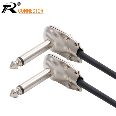 10pcs 90Degree Right Angle 6.35 mm Mono 2 Pole Jack Plug 6.35mm Guitar Phono Pancake 1/4 Inch Connector ► Photo 1/6