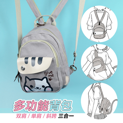 Free shipping  Neko Atsume Cat Backyard Anime Multifunctional Shoulder Bag School Backpack ► Photo 1/5