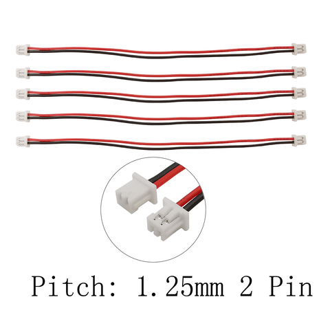 Micro JST 1.25mm 2 Pin Double Female Plug Connector Pitch 1.25 mm 2P Terminals Connectors With Wire Cables 10MM 15MM 20MM 30MM ► Photo 1/4