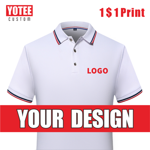 YOTEE Summer Cheap Short Sleeve Logo Custom Company Group Polo Shirt Logo Embroidered Top ► Photo 1/6