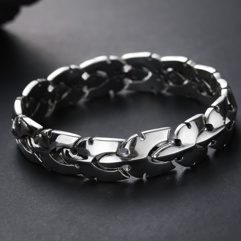 s925 pure silver width centipede shape bracelet man Japan and South Korea personality hipster Thai silver man bracelet smooth ► Photo 1/6