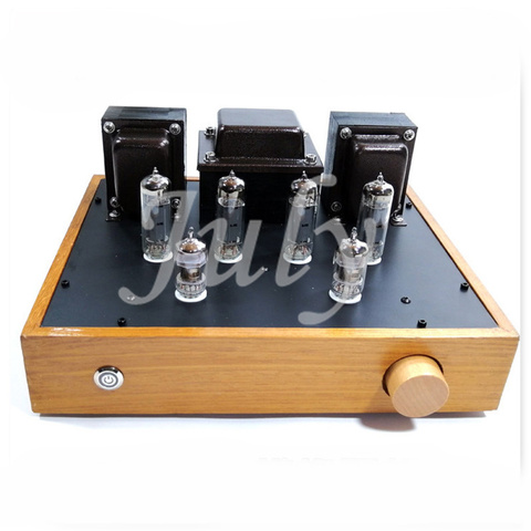 Dynaco 12AX7 push 6P14 push-pull circuit amplifier, 10W*2 tube amplifier finished machine, teak log case ► Photo 1/4