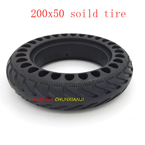 High Quality 200x50 Explosion-proof Electric Bike Scooter Tubeless Tyres  8 Inch Motorcycle Solid Wheel Tires Bee Hive Holes ► Photo 1/6
