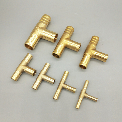 T way T-Shape Brass Barb Pipe  Hose Fitting 3 way connector For 4mm 5mm 6mm 8mm 10mm 19mm hose copper Pagoda Water Tube Fittings ► Photo 1/6