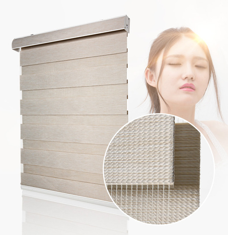 CASAYA Thicken Fabric Zebra Blinds High Quality Dustproof White Cover Roller Blinds Heavy Duty Day Night Blinds Full Shade ► Photo 1/5