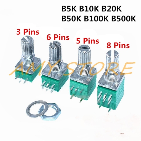 10pcs B5K B10K B20K B50K B100K B500K RV097NS Audio Amplifier Sealed Linear Volume Potentiometer Resistor 15mm Shaft 3/5/6/8pins ► Photo 1/4