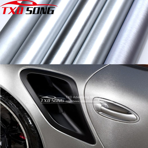 10/20/30/40/50/60X152cm Car Styling Silver Metallic Brushed Aluminum Vinyl Matt Brushed Car Wrap Film Sticker Decal ► Photo 1/6