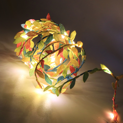 Fairy Tiny Leaf Garland String Battery Powered 2M/3M/5M/10M Flexible Copper Artificial Leaves Light for Christmas Wedding Party ► Photo 1/6
