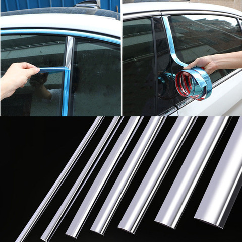 Chrome Moulding Trim Car Door Protector Stickers Strip Bumper Grill Car Anti-Collision Tape Door Edge Guard Plate Bright Sticker ► Photo 1/6