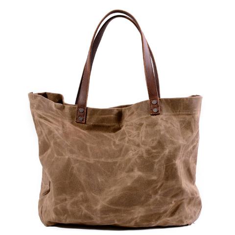waterproof oil wax canvas handbag large capacity shopping bag  fashion tote bag ► Photo 1/6