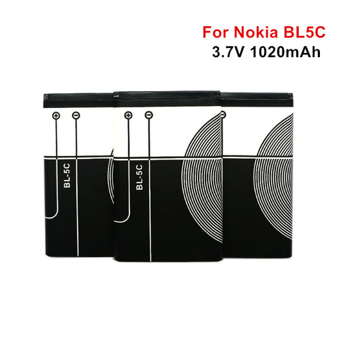 3PCS Lithium Li-Po 3.7V 1020mAh Battery BL-5C BL 5C For Nokia 6267 6270 6330 6555 6600 6620 6630 1100 1101 1110 1112 1208 1600 ► Photo 1/4