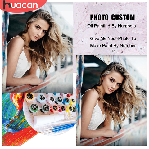 HUACAN Photo Custom Oil Painting By Numbers Pictures Drawing Canvas Coloring Family Portrait Home Decoration DIY Gift ► Photo 1/6