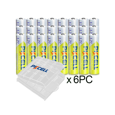 24PC PKCELL  1.2V AAA Battery 1000MAH 3A aaa Ni-MH batteries AAA Rechargeable Battery toys with 6PC Battery Box holder ► Photo 1/6