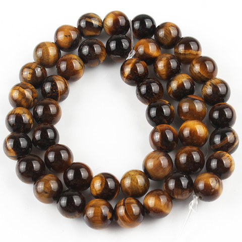 Natural Stone Yellow Tiger Eye Beads Round Loose Spacer Bead For Jewelry Making Diy Bracelet Accessories 15