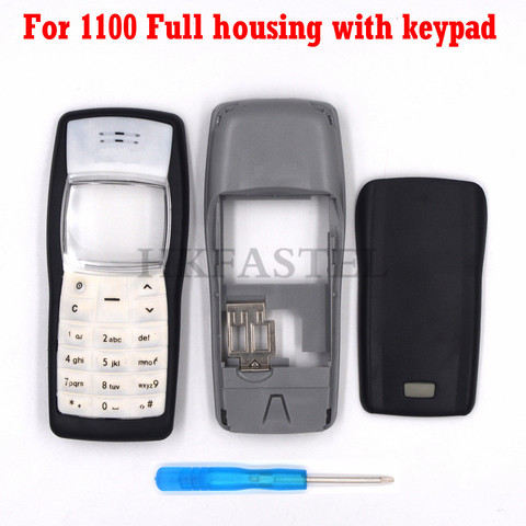HKFASTEL New high quality Cover For Nokia 1100 Full Mobile Phone housing cover case English / Arabic Keypad Keyboard Tool ► Photo 1/4