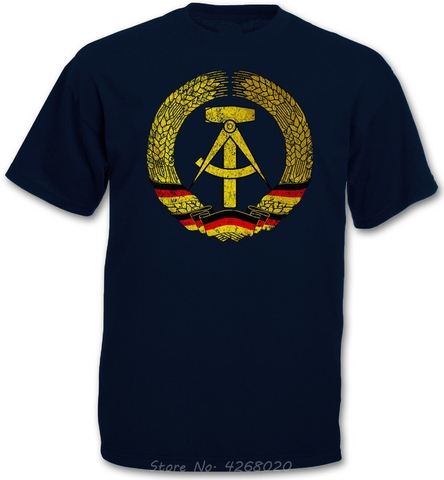 Ddr Symbol - Flag Socialism Communism Hammer Circle East Germany Logo  New Hip-Hop Cotton Leisure Street Wear Tees Shirt ► Photo 1/2