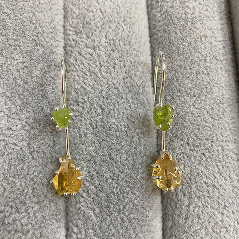 TBJ,2022 new Colorful gemstone hook earring handmade jewelry with natural peridot citrine brazil gemstone 925 sterling silver ► Photo 1/6