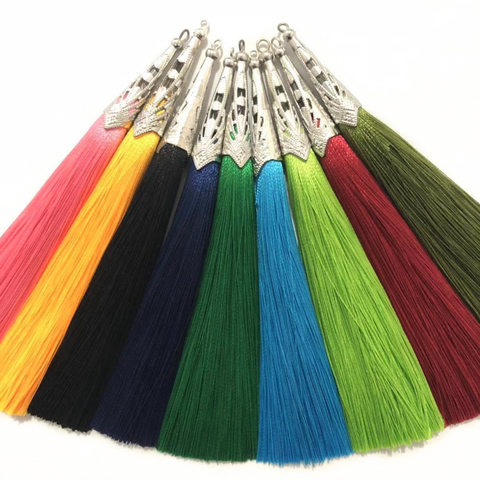 10pcs 14cm Polyester Silk Tassel Brush for Earring Charm Making Tassels Pendant Diy Jewelry Making Accessories Handmade Crafts ► Photo 1/6