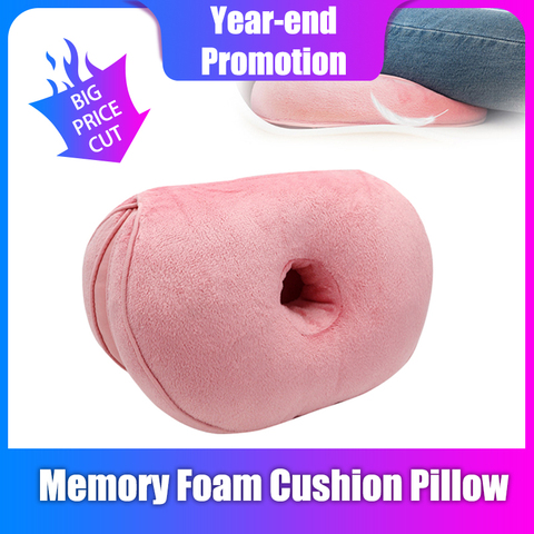 Car Auto Dual Use Comfort Cushion Pillow Home Memory Foam of Hip Lift Seat Cushion Butt Latex Seat Pad Lumbar Back Support ► Photo 1/6