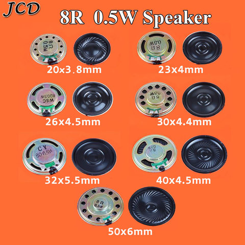 JCD 8R 0.5W 8Ohm Horn Round Speaker Loud Speaker Buzzer Ringer diameter  20mm 23mm 26mm 30mm 32mm 40mm 50mm Small Loudspeaker ► Photo 1/6