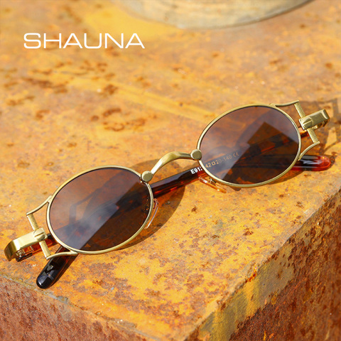 SHAUNA Vintage Small Oval Women Sunglasses Retro Metal Punk Shades Men UV400 ► Photo 1/6