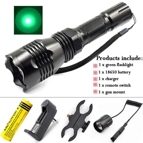 Long Range Coyote Hog Hunting Flashlight, Fishing, Caving Flashlight with 18650 Battery, Gun Mount and Remote Switch ► Photo 1/6