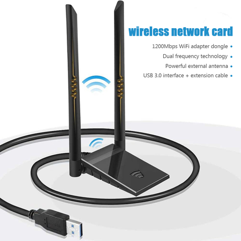 Dual Band 1200Mbps USB 3.0 WiFi Adapter AC1200 Wireless USB Wifi Lan Dongle 2.4G/5Ghz Wi-fi Receiver Antenna Network Card ► Photo 1/6