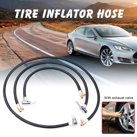 Car Tire Inflator Hose Chuck Pressure Gauge Air Hose Tube Adapter Fine Thread Motorcycle Bike ► Photo 1/6